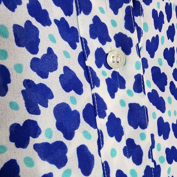 Vintage Givenchy 2-Peice skirt and blouse set.  Blue green white.  Size 6/8. - Picture 8 of 16